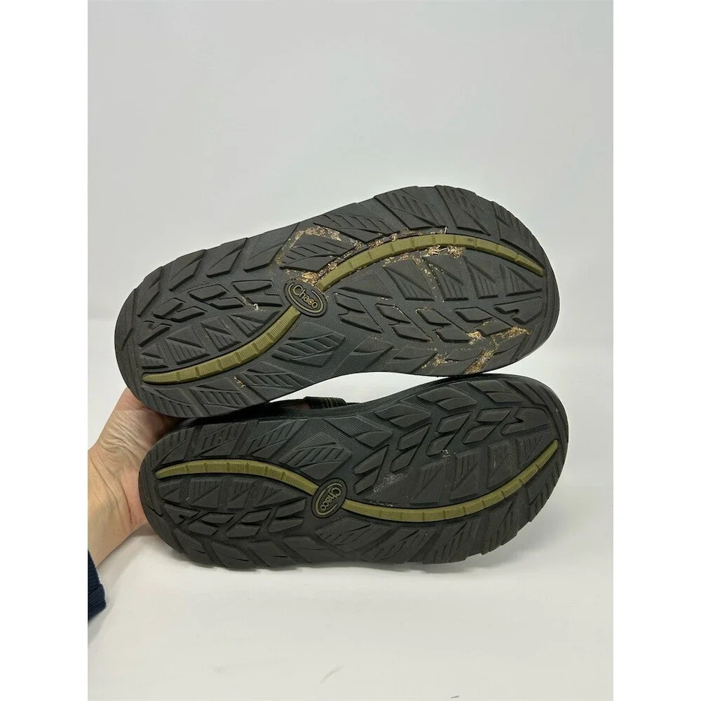 Chaco Z/1 Classic Sport Sandals Men's Olive Green Striped Adjustable Size 9